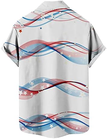 Летни Мъжки Тениски с Флага на Деня на Независимостта, Жилетка с 3D Принтом, Ежедневни Риза с Къс Ръкав и Яка, Тениски