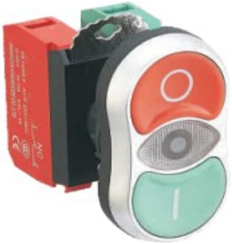 Тип Ключ с два бутона за включване-изключване Червен, Зелен 1NO 1NC Бутон с двойна подсветка IB22Z-R11F Led бутон за мигновено щракване - (Цвят: IB22Z-R11F-D, напрежение: 110)