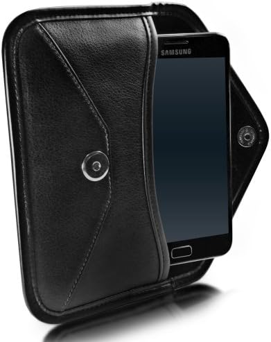 Калъф BoxWave, който е Съвместим с Samsung Galaxy M21s (Case by BoxWave) - Луксозни Кожена чанта-месинджър, дизайн своята практика-плик от изкуствена кожа за Samsung Galaxy M21s - Черно jet black