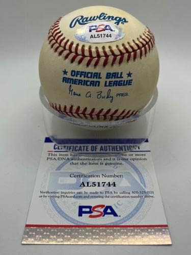 Боб Лемон КОПИТО 74 и 207 W Indians Подписаха Автограф на Официалния Бейзболен PSA MLB Бейзболни топки с ДНК-Автограф