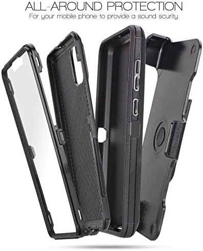 за Samsung Galaxy A71 5 ГРАМА (не е подходящ за версия на SAMSUNG A71) Чанта-кобур, вградена защита на екрана, колан, чанта-кобур, комбиниран калъф с поставка, въртяща се скоба за ко?