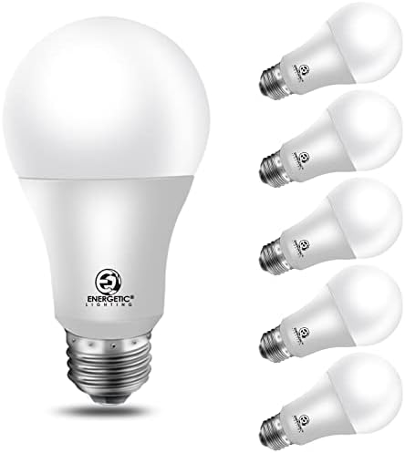 Енергийни led лампа, Еквивалент на 100 W, флуоресцентни Лампи, 5000K A19 с регулируема яркост, 13,5 W 1600lm CRI80 +, 15000 часа, посочени в UL, 6 бр. в опаковка