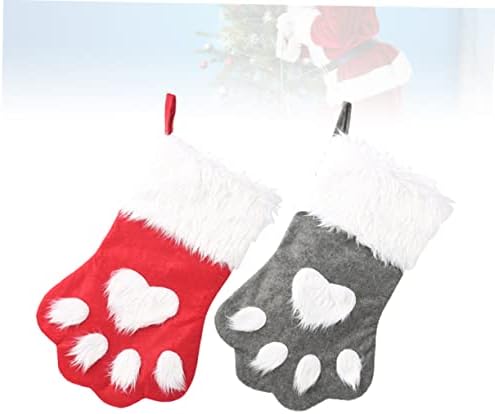BESPORTBLE 2 бр., Коледни Чорапи за Кучета, Големи Коледни Чорапи, Чанта за подаръци за Коледно парти, Детски Червени Коледни Чорапи, Чанта за Чорапи