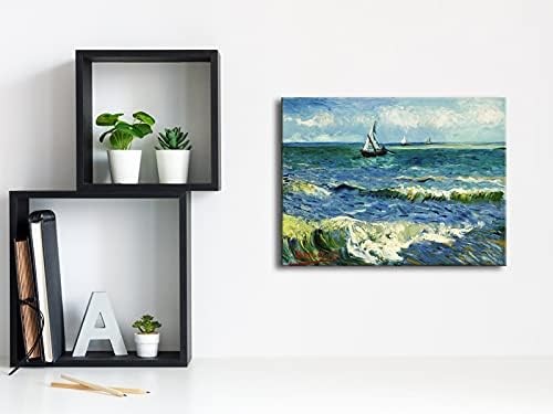 Wieco Art Отпечатъци Монтиране на изкуството на Морски Пейзаж, в Сент-Мари, Винсент Ван Гог Репродукции на картини с