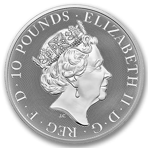 Британската сребърна монета Royal Arms обем 2022 gb 10 унции, Брилянт, без да се прибягва, със сертификат за автентичността