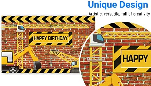 Funnytree Vinyl Строителна Тема Фон за Парти по случай рождения Ден на Тухлена Строител на Самосвали Момче Банер Декорация