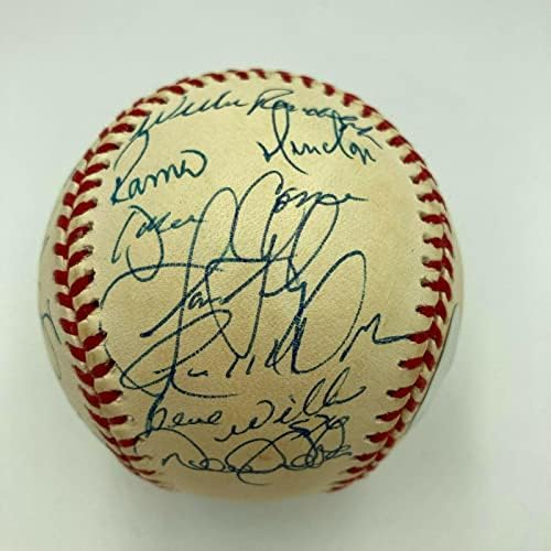 1999 Екипът на Янкис Подписа бейзболни топки Световните серии Дерек Джитър Мариано Ривера JSA - Бейзболни топки с автографи