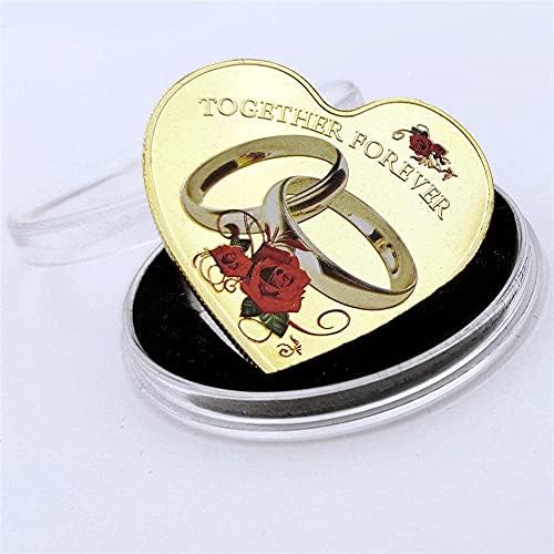 Ada cryptocurrency Криптовалюта Любима монета 520 във формата На сърце Любов Позлатен Двойка пръстени Колекция Сватбени