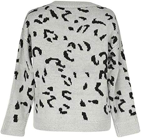 Дамски пуловери Оверсайз Ymosrh, Свободна Вязаная Блуза-Пуловер с V-Образно деколте и дълъг ръкав с Принтом във формата на Звезда