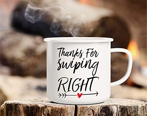 Retreez Благодаря ви, че се проведе с пръст Надясно 16 Унции Эмалированная Кафеена Чаша от Неръждаема Стомана за Къмпинг