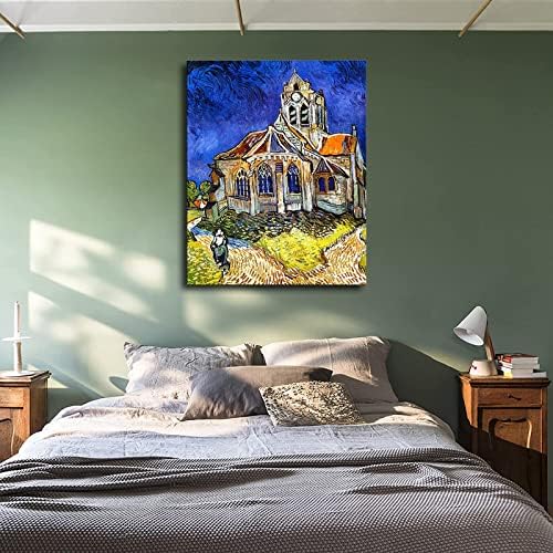 Църквата на Винсент Ван Гог в Оверсе, Художествена печат, Плакати за декор на Съвременната Семейна Спалня (16x24 инча