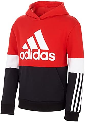 Пуловер с качулка на adidas за момчета в цветна ивица с 3 ивици (За деца)