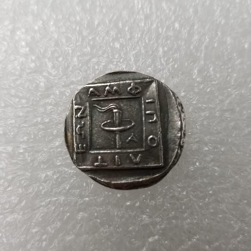 Старинните Занаяти Гръцка Монета С Медна Сребърно Покритие Состаренный Сребърен Долар Сребърен Кръг 3402