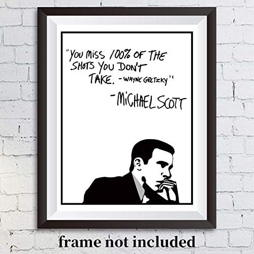 Домашен Мотивирующий Декор на стените в офиса на Майкъл Скот и Забавен плакат на Уейн Грецки, Вдъхновяващи плакати, без