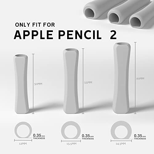 Силиконов държач за захващане 3 Размери, Съвместими с Apple Pencil 2-ро поколение, Аксесоари за Защитно своята практика,