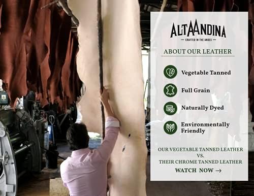 Кръгли кожени подложки Alta Andina | Комплект от 6 на каботажните за напитки | Естествена кожа растително дъбени – Здрава