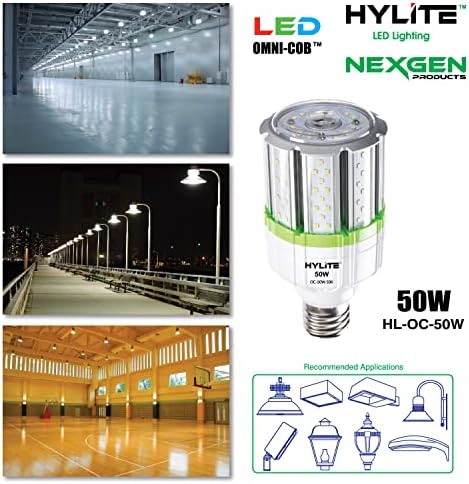 Led осветление HyLite 50 W, Високоефективна светодиодна лампа Omni-на Кочан, на 360 Градуса (~ 250 W HID), 50 К, 6700