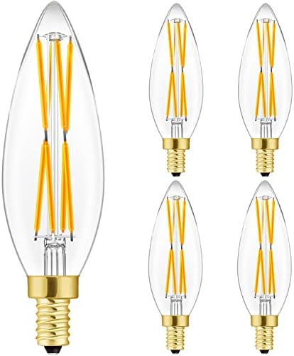 Led лампа E12 Edison Candelabra, което е Еквивалента на 100 W, Свещници с регулируема яркост, Крушки за Полилеи 8 W 2700
