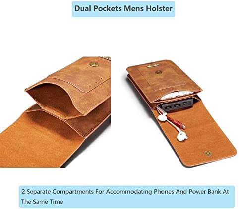 Носене калъф за телефон, Скоба за джоба Кобур за мобилен телефон от естествена телешка кожа, Съвместима с iPhone SE (2020)