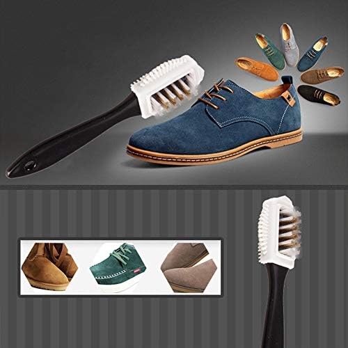 Ръчна Четка За миене и почистване на обувките от Велур и Набук с 3 страни, Инструмент За почистване на Обувки - Черно bjlongyi