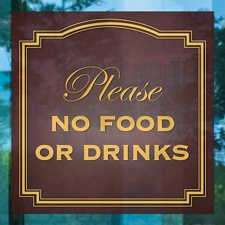CGSignLab |Моля, не яжте и не пийте - Класически Кафяв стикер на прозореца | 24 x24