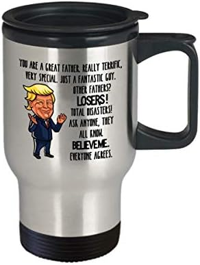Пътна Чаша Тръмп за Отлично на бащата-Подарък за Татко Мъже 14 унции Консервативни Республиканские Подаръци Поддръжник на Тръмп Забавни Чаши за Кафе