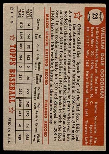 1952 Топпс 23 Били Гудман Бостън Ред Сокс (бейзболна картичка) VG Red Sox