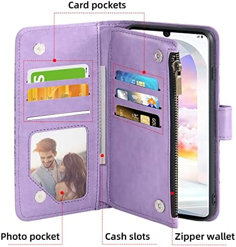 Asuwish е Съвместим с LG Velvet 5G/LGVelvet Verizon G5 UW T-Mobile 2020, една чанта-портфейл и Защитно фолио за екран от закалено Стъкло, Сгъваеми Държач за карти, Стойка, Калъф за мобилен тел