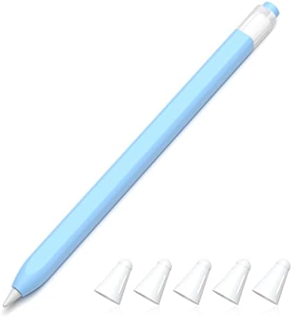 Силиконов калъф за моливи JOOSKO Classic, съвместим с калъф Apple Молив 1-во поколение, [със силиконов връх от 5 тъканните влакна], нескользящий (синьо небе)