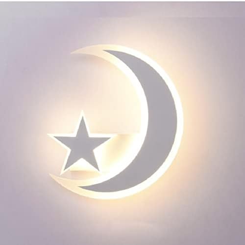 Стенен лампа ONEMTB LED Star Moon, Съвместим с детска стая, мультяшные стенни лампи, съвместими с осветление хол, Спалня, Коридор, Стълбище, Модерните стенни аплици (Цвят: Три