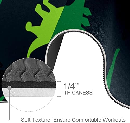 Килимче за йога с дебелина 6 мм, със зелен Отпечатък от крак на Динозавър, Екологично Чисти Постелки за упражнения от ТПЭ, Подложка за Пилатес Йога тренировки, основ?