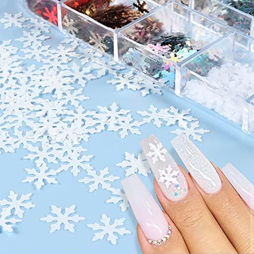Коледен Дизайн нокти С Пайети, Стикери за нокти под формата на Снежинки, 3D Холограма на Люспи за Дизайн на ноктите под
