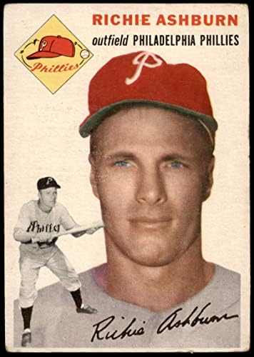 1954 Topps # 45 С Ричи Эшберном Филаделфия Филис (Бейзболна картичка) (Бяла спин) FAIR Phillies