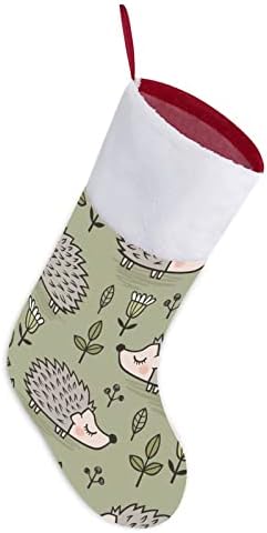 Сладък Коледен Отглеждане във формата на Таралеж, Коледна Елха, Висящи Чорапи за Камината, с Къси Плюшени Белезници,
