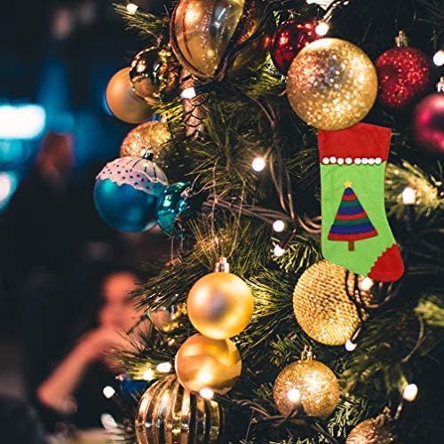 Happyyami 3 бр., Коледни Чорапи, 2020, Прекрасен Модел, с Бродерия за Семейни Бижута, 18 инча, Подвесное Украса за Коледа на Празнични Събирания, Отглеждане
