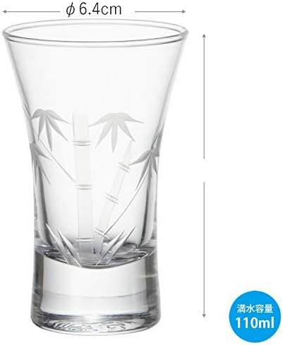 Чаша за студено саке Toyo Sasaki 09112-75, 4,3 течни унции (110 мл), Чаша Кирико, Бамбук чаша Кирико, Произведено в Япония