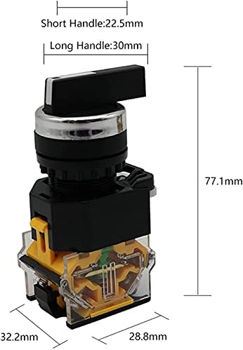Дръжка избор на TINTAG 22 мм Завъртане на Ключа С незабавно поемане 2NO 1NO1NC 2 и 3-Позиционен превключвател на захранване