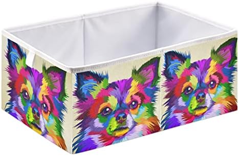 Emelivor Цветна кошница за съхранение на кубчета за кучета чихуахуа, Сгъваеми Кубчета за съхранение, Водоустойчив кош