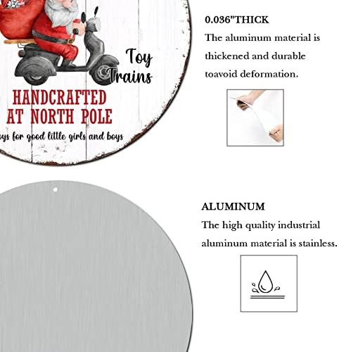 Весел Коледен Венец, Знак, Работилница на дядо коледа, Кръгла Метална Лидице Знак, Стенни Коледна Украса, Реколта Алуминиева