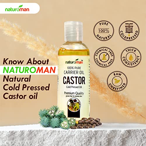 Рициново масло Naturoman В чист вид, студено пресовано, без хексан Стимулира растежа на миглите, Веждите, на косата.