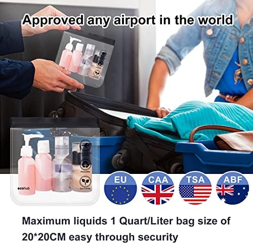 ECOHUB Прозрачна чанта за тоалетни принадлежности, одобрен от TSA, 2 опаковки, съвместима с 3-1-1, литровата пътна