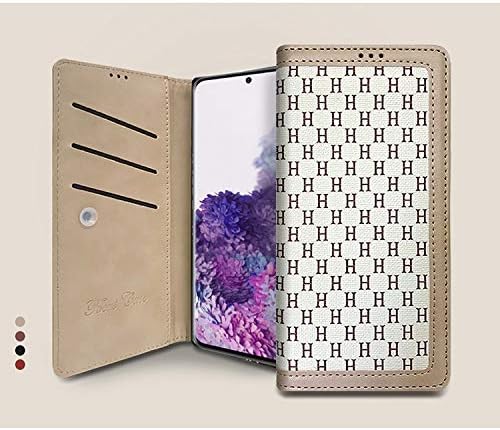 Съвместимост с Samsung Galaxy Note10, Стилна текстура материи с шарени H, 4 слота за карти, 1 слот за пари [В комплект