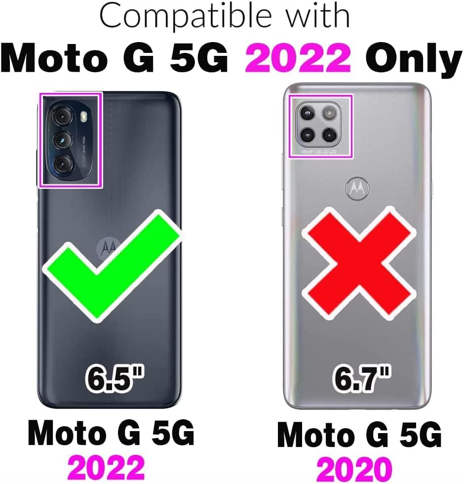 Калъф YmhxcY за Motorola Moto G 5G 2022: с взрывозащищенной защитно фолио военен проба 【2 опаковки】, магнитен автомобилен