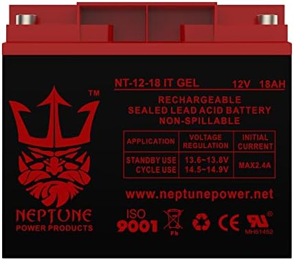 Маркови батерии Neptune Power Products NT12-18IT Гел 12v 18AH Гел батерии за Гордост Go-Go Sport Модел S74-2 опаковки