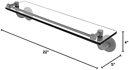 Тежък Латунная фирма-1-22- Стъклен Рафт за Тоалетна масичка GAL Remi Collection 22 Инча, Матово-сив