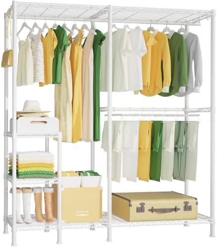 Сверхпрочная закачалка за дрехи Ulif E2, 4 Нива, Регулируема Отделно Стоящ шкаф, Организаторите за гардероб и за съхранение