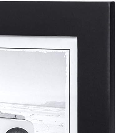 Двойна Хоризонтална рамка за снимки Malden 4x6 - Широко Корнизи от Дърво, истинско стъкло - Черно