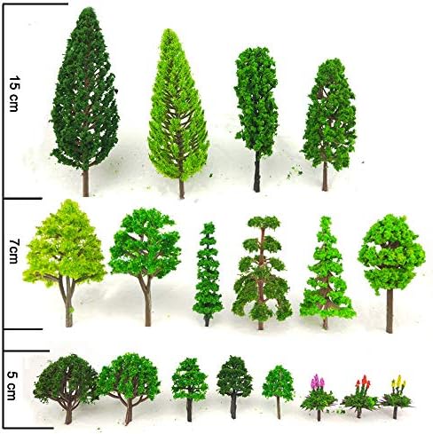Tazimi 60 Бр. Модел Дървета 1,36-6 инча Смесеният Модел на Дърво Влак Природа Архитектура Дървета Фалшиви Дървета за