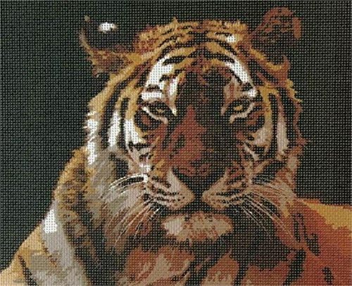 комплект за бродиране pepita: Рамка във формата на тигър, 12 x 10