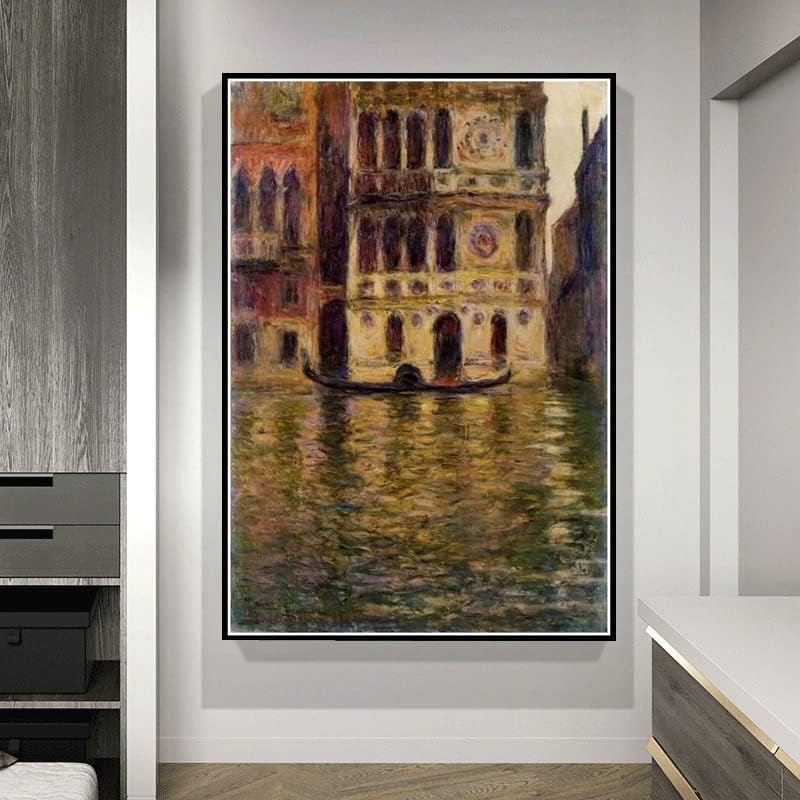 Palazzo Дарио Картина на Клод Моне 5D Диамантена Живопис, Определени за Възрастни, Деца, Занаяти, Ръкоделие за Домашен